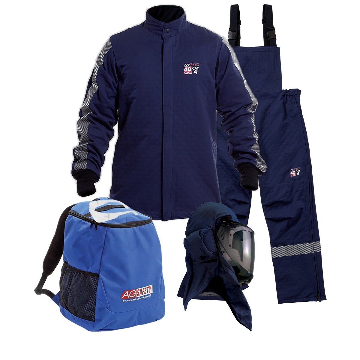 NSA 40 Cal ArcGuard Arc Flash Kit with Fan Hood No Gloves in Navy